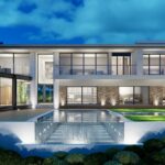 Villa de luxe contemporaine avec piscine à débordement à Mouans-Sartoux par Bousiges Creations en béton armé
