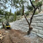 Mur de soutènement en bloc béton imitation pierre